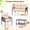 4-Piece Outdoor Patio Furniture Set Black PE Rattan with Beige Cushions